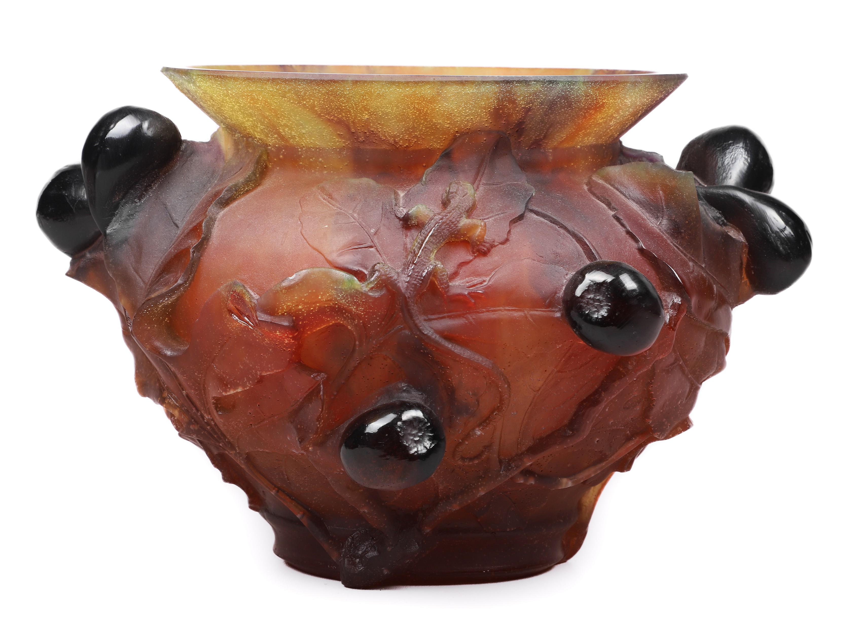 Daum France pate de verre fig and