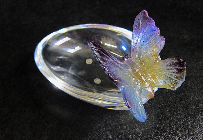 DAUM FRANCE PATE-DE-VERRE BUTTERFLY