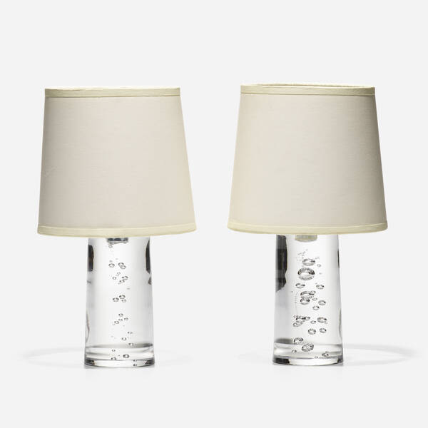 Daum. Lynx table lamps, pair. c.