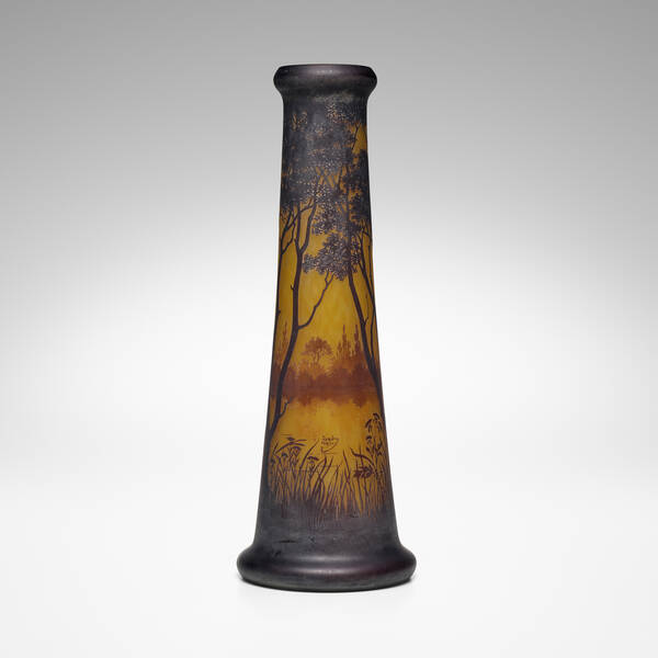 Daum. Monumental scenic vase. c.