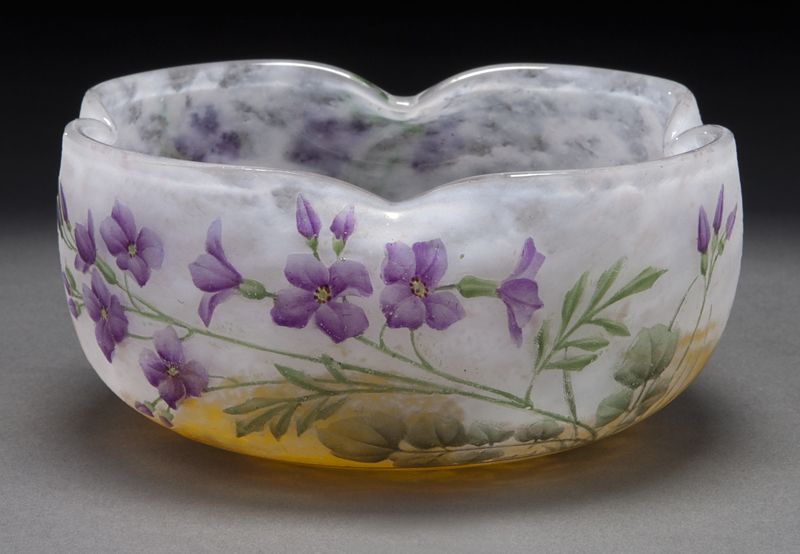 Daum Nancy acid cut and enameled