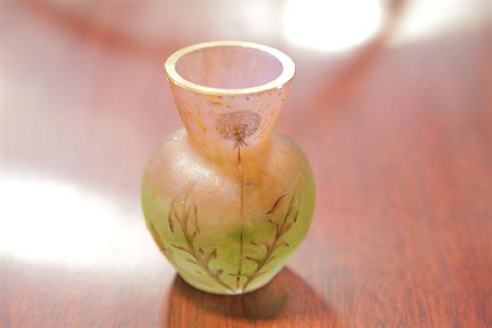 DAUM NANCY CABINET VASE. Cameo vase