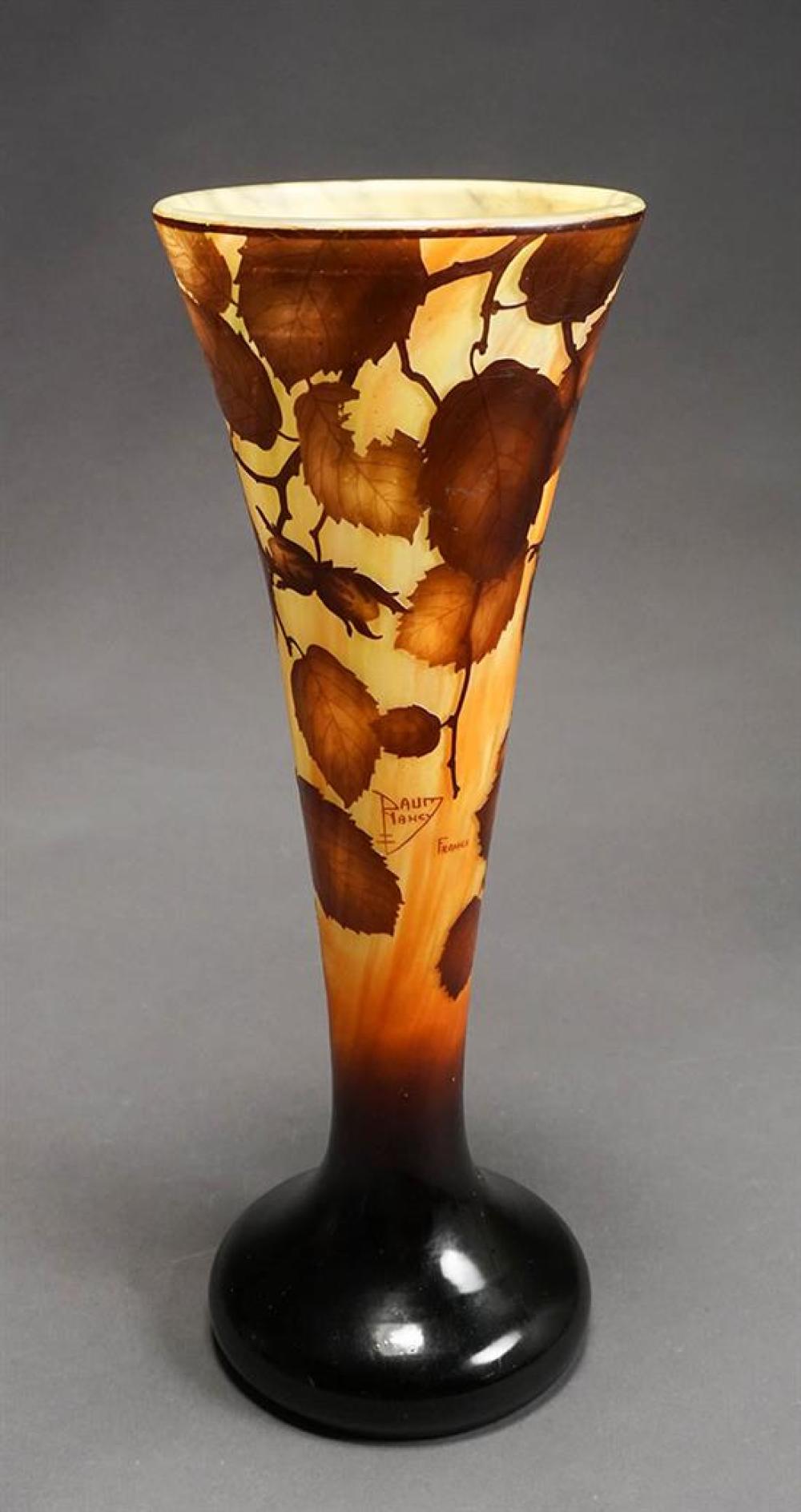 DAUM NANCY CAMEO GLASS 'BEECH' TALL