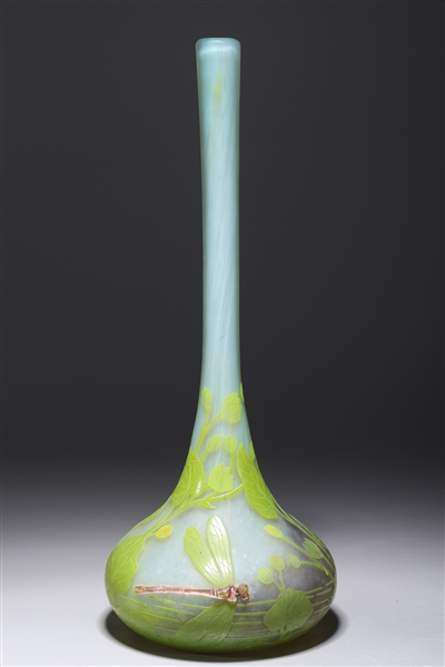 Daum Nancy cameo glass vase with