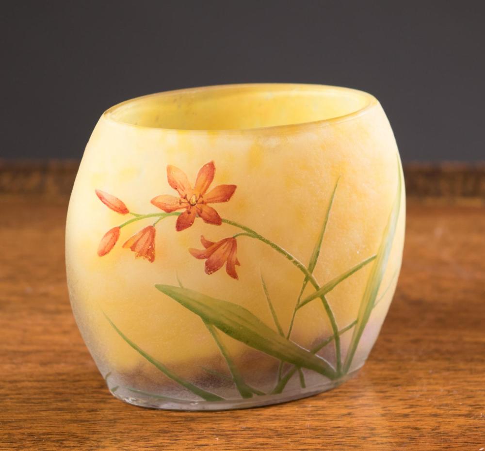 DAUM NANCY CAMEO GLASS VASEDAUM