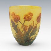 DAUM NANCY CAMEO THISTLE VASE