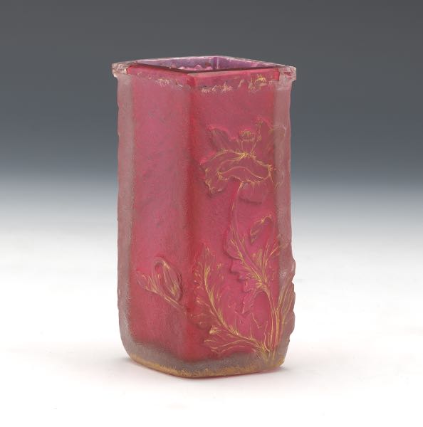 DAUM NANCY CAMEO VASE 5" x 2 ?"