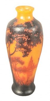 DAUM NANCY CAMEO VASE, HAVING