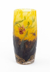 DAUM NANCY ETCHED ENAMELED GLA
