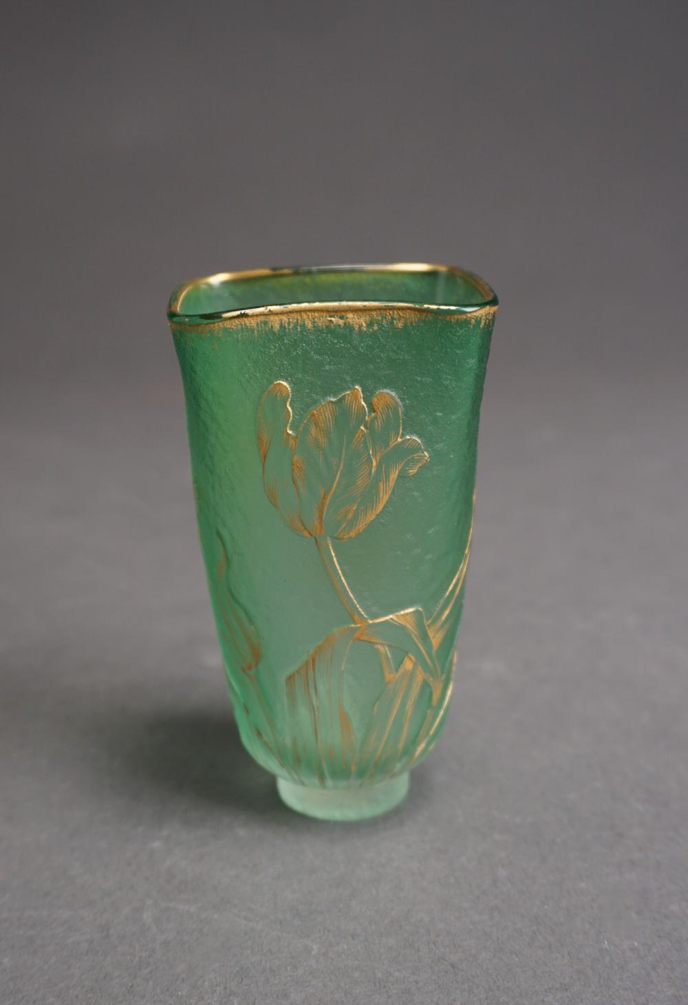 DAUM NANCY GILT DECORATED GREEN