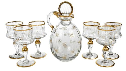 DAUM NANCY GLASS PITCHER AND