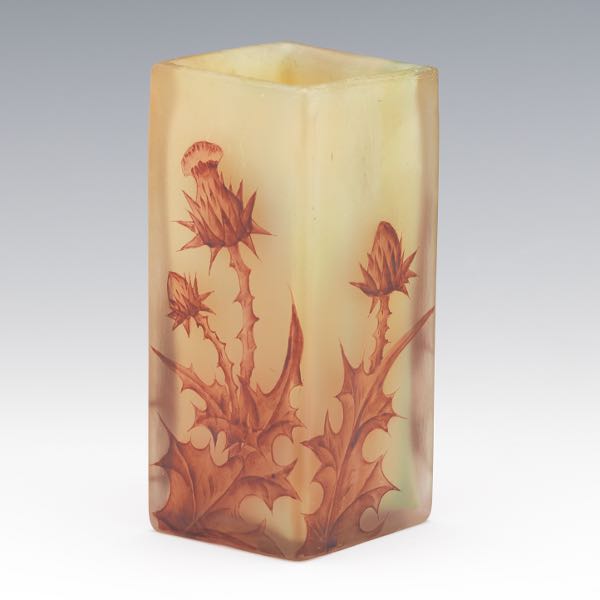 DAUM NANCY THISTLE VASE 4 ¾" x 2 ?"