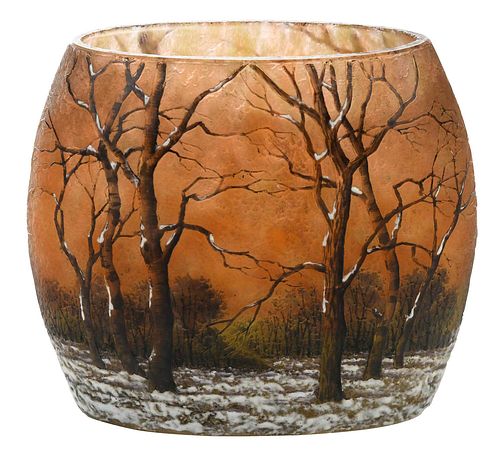 DAUM NANCY WINTER SCENE GLASS