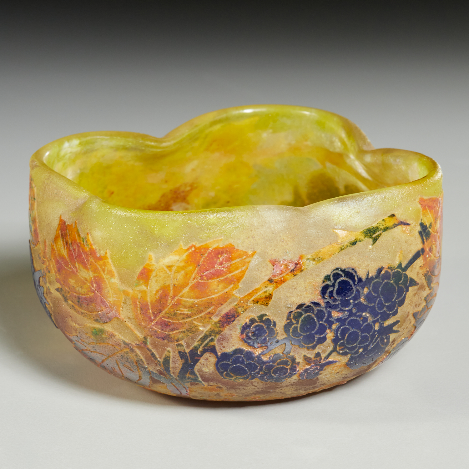 DAUM, NICE ENAMELED CAMEO GLASS