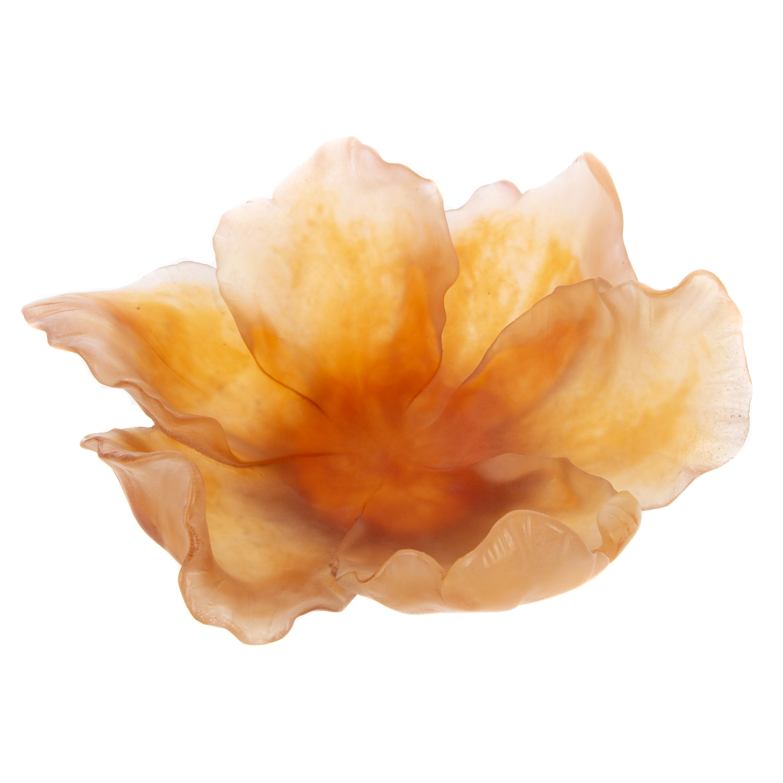 DAUM PATE DE VERRE AMBER LOTUS