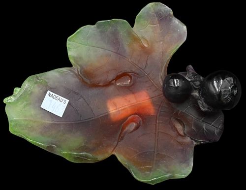 DAUM "PATE-DE-VERRE" BOWL OF FIG