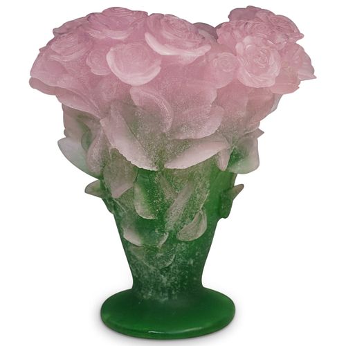 DAUM PATE DE VERRE CRYSTAL "ROSE"