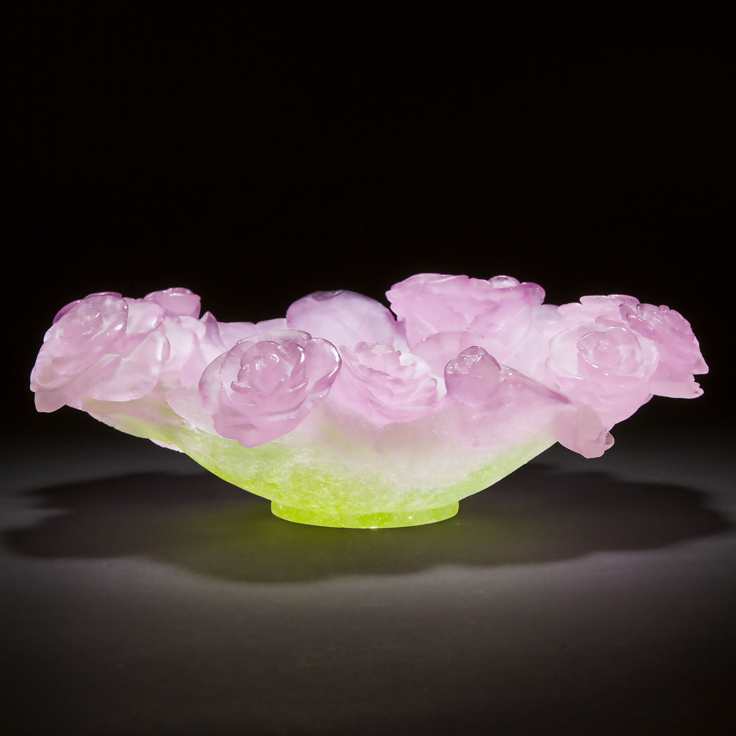 Daum Pâte de Verre Floral Bowl,