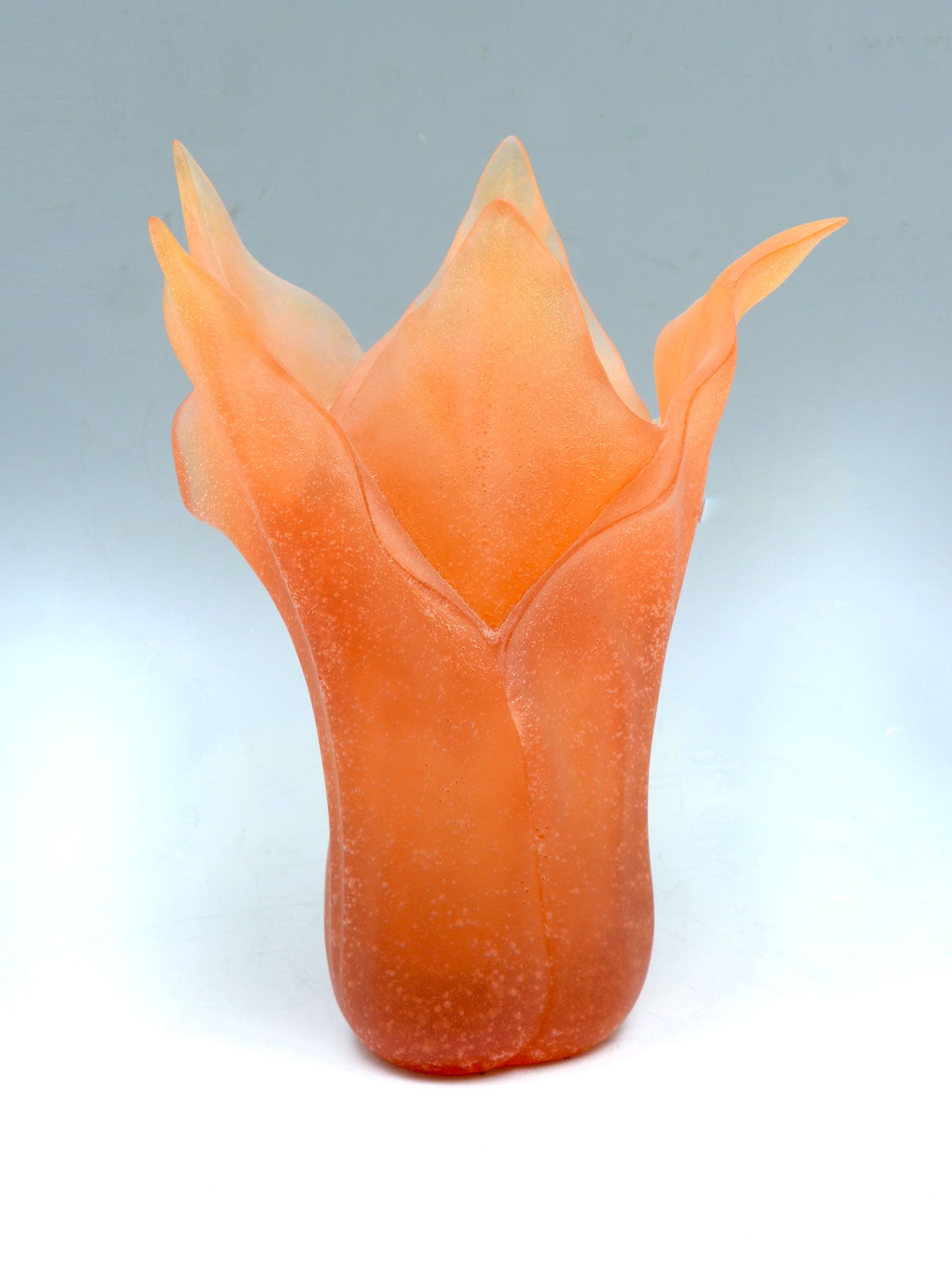 DAUM PATE DE VERRE FLORIFORM VASE