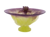 DAUM PATE-DE-VERRE FOOTED IRIS