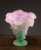 DAUM PATE DE VERRE GLASS ROSES