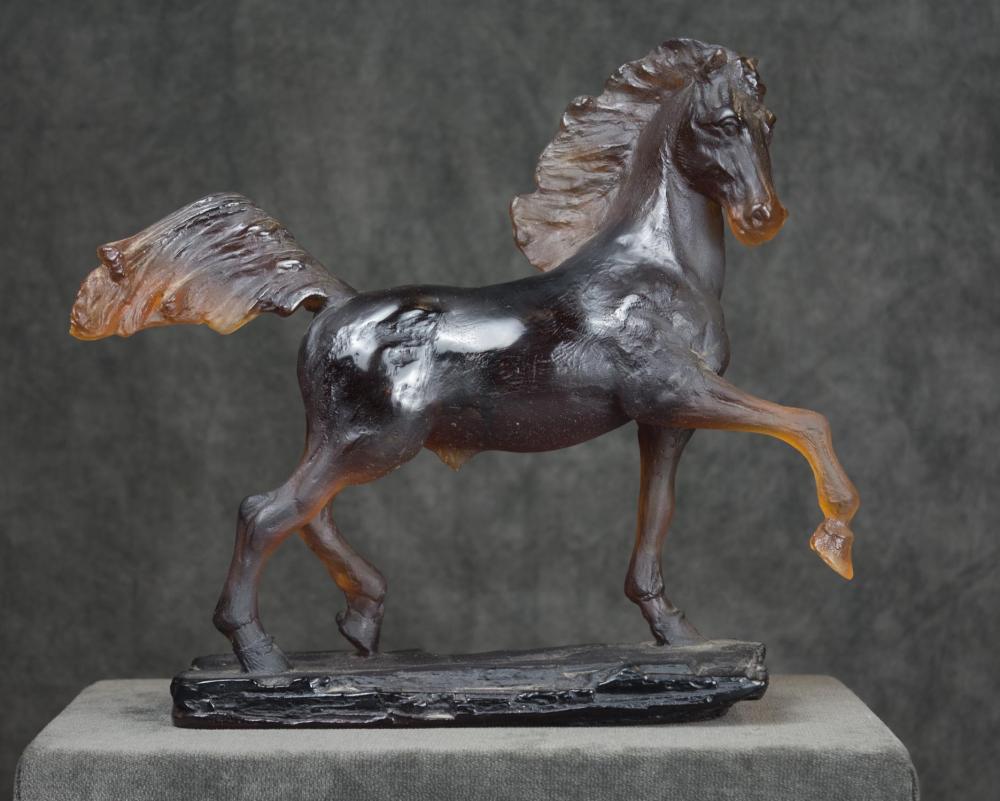 DAUM PATE-DE-VERRE GLASS "CHEVAL