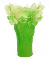 DAUM PATE DE VERRE GREEN IRIS