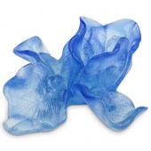 DAUM PATE DE VERRE "IRIS" BLUE