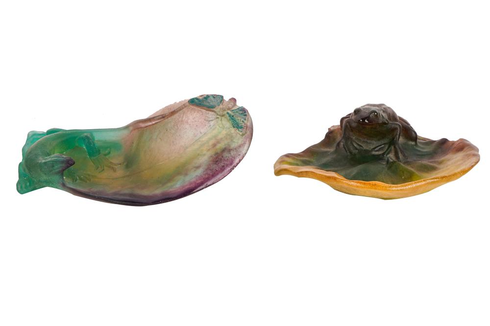 DAUM PATE DE VERRE LIZARD & FROG