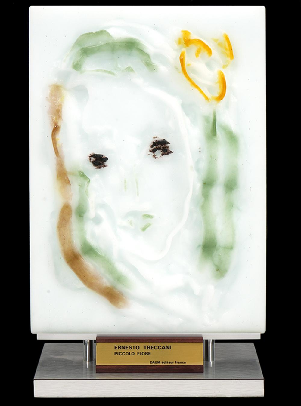 DAUM 'PICCOLO FIORE' GLASS PLAQUE