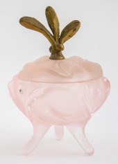 DAUM PINK FROSTED GLASS TRINKE