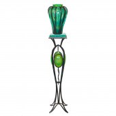 DAUM, SHANGHAI VASE AND PEDEST