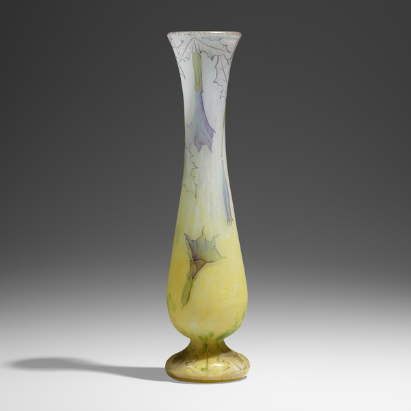 Daum. Tall vase with angel