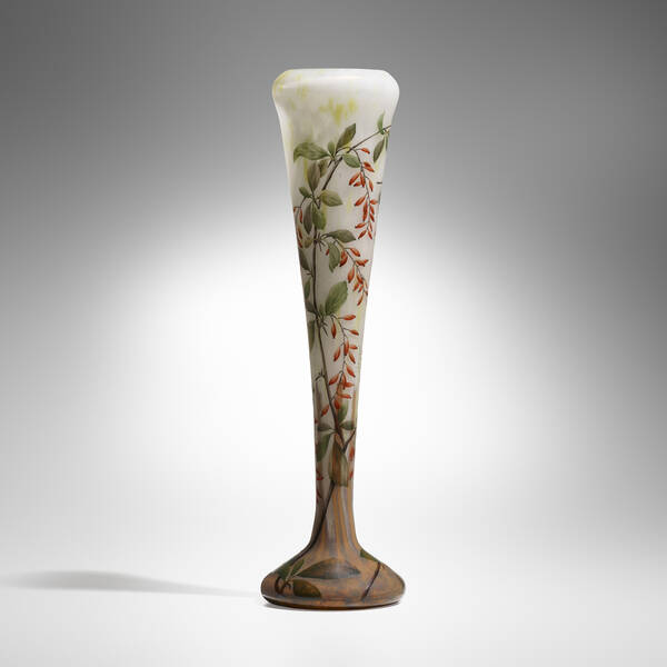 Daum. Tall vase with berries. c.