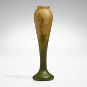 Daum. Tall vase with flowers.