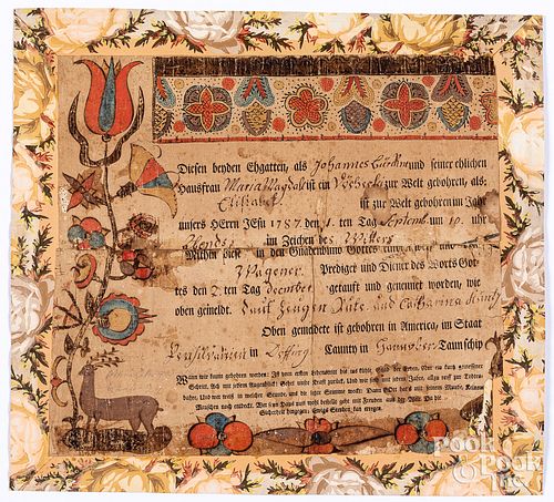 DAUPHIN COUNTY, PA FRAKTUR BIRTH