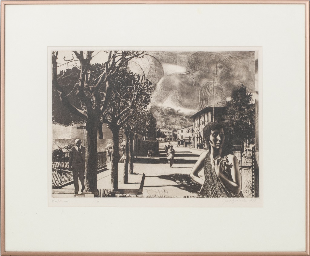 DAVID BUMBECK "VIA TOSCANA" ETCHING
