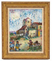 DAVID BURLIUK 'ARLES' OIL ON C