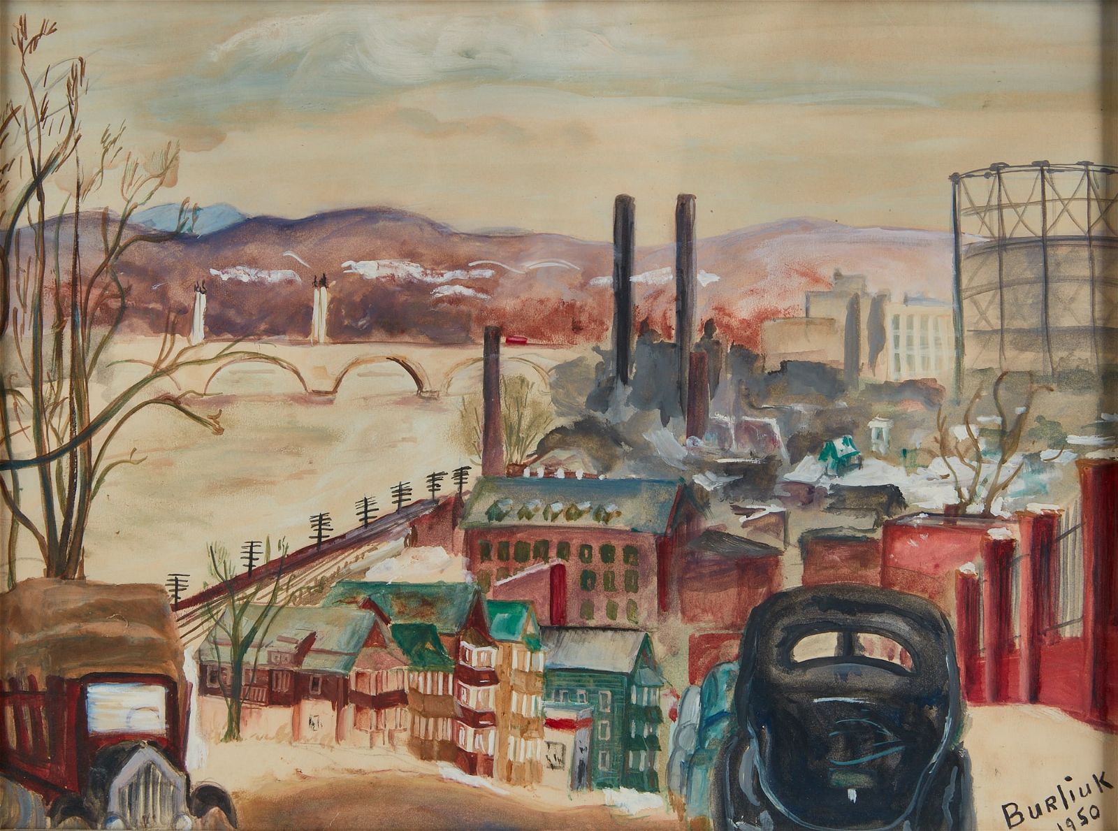 DAVID BURLIUK, INDUSTRIAL SCENE