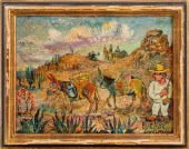 DAVID BURLIUK "MAN & DONKEYS"