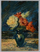 DAVID BURLIUK O/B, FLORAL STIL