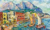 DAVID BURLIUK OIL ON CANVAS CA