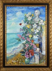 DAVID BURLIUK OIL ON CANVAS, S