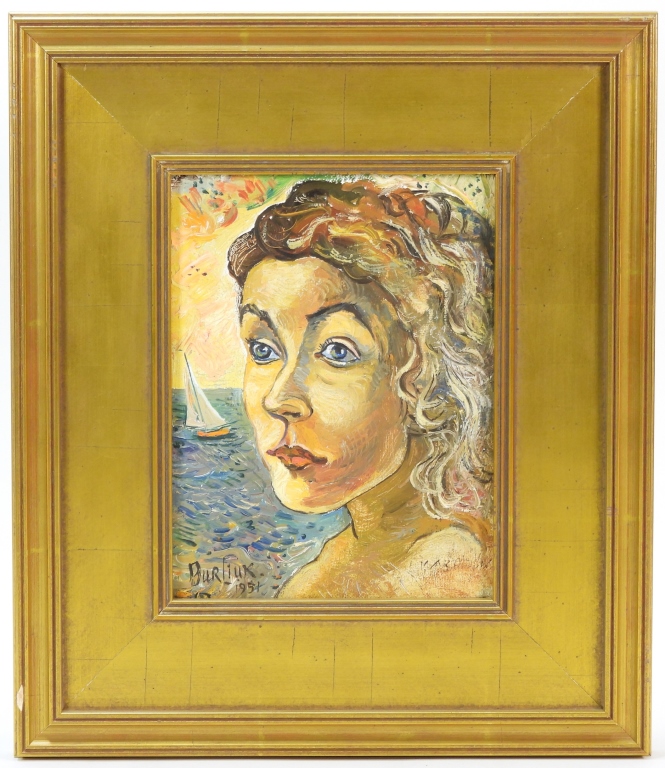 DAVID BURLIUK PORTRAIT OF A WOMAN
