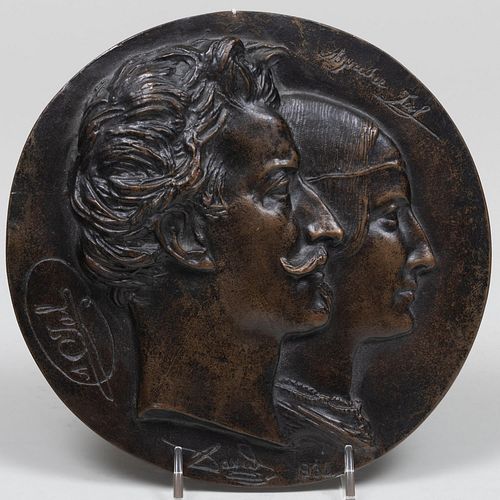 DAVID D'ANGERS BRONZE RONDEL OF