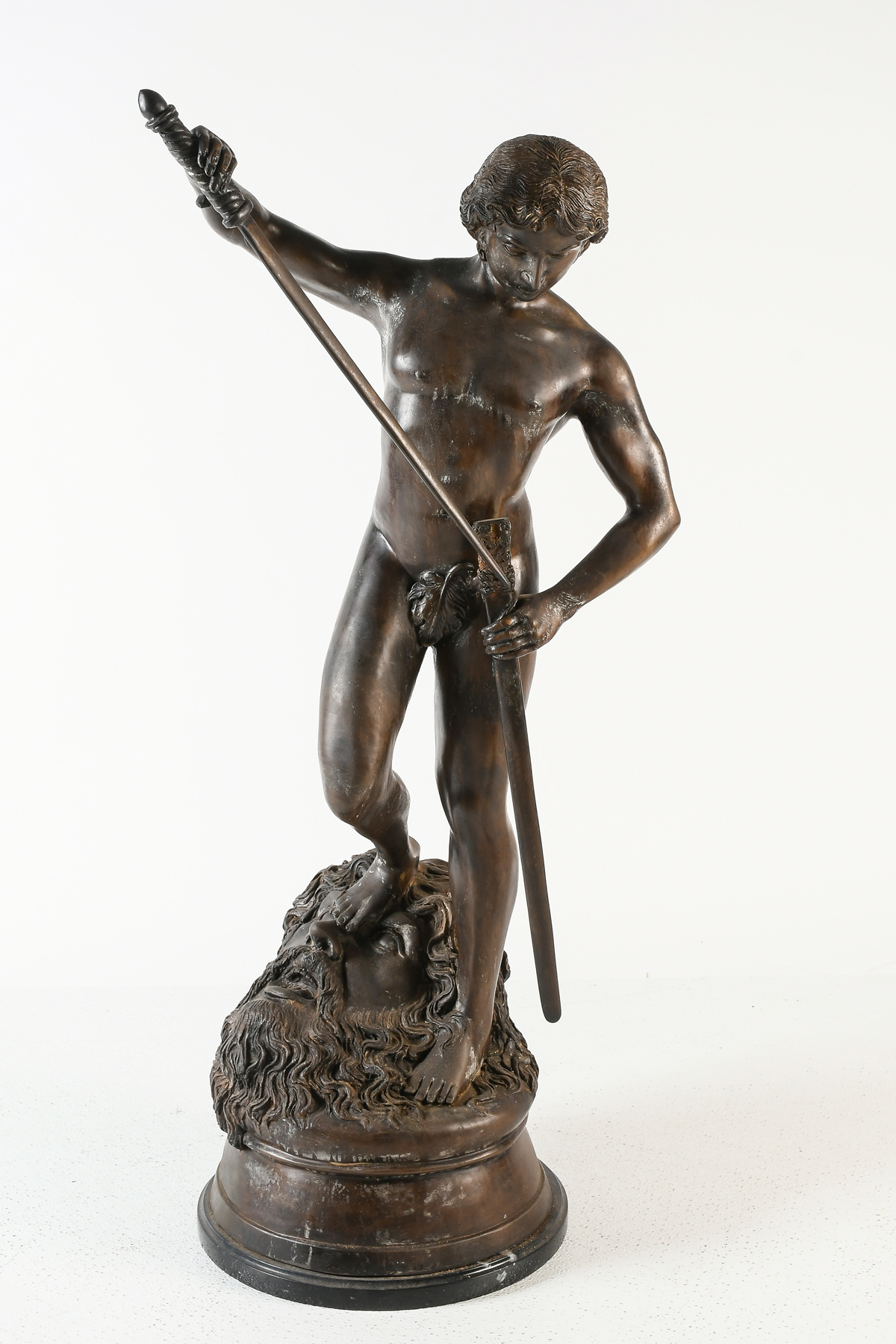 DAVID DEFEATING GOLIATH BRONZE: