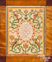DAVID FREY, WATERCOLOR FRAKTUR
