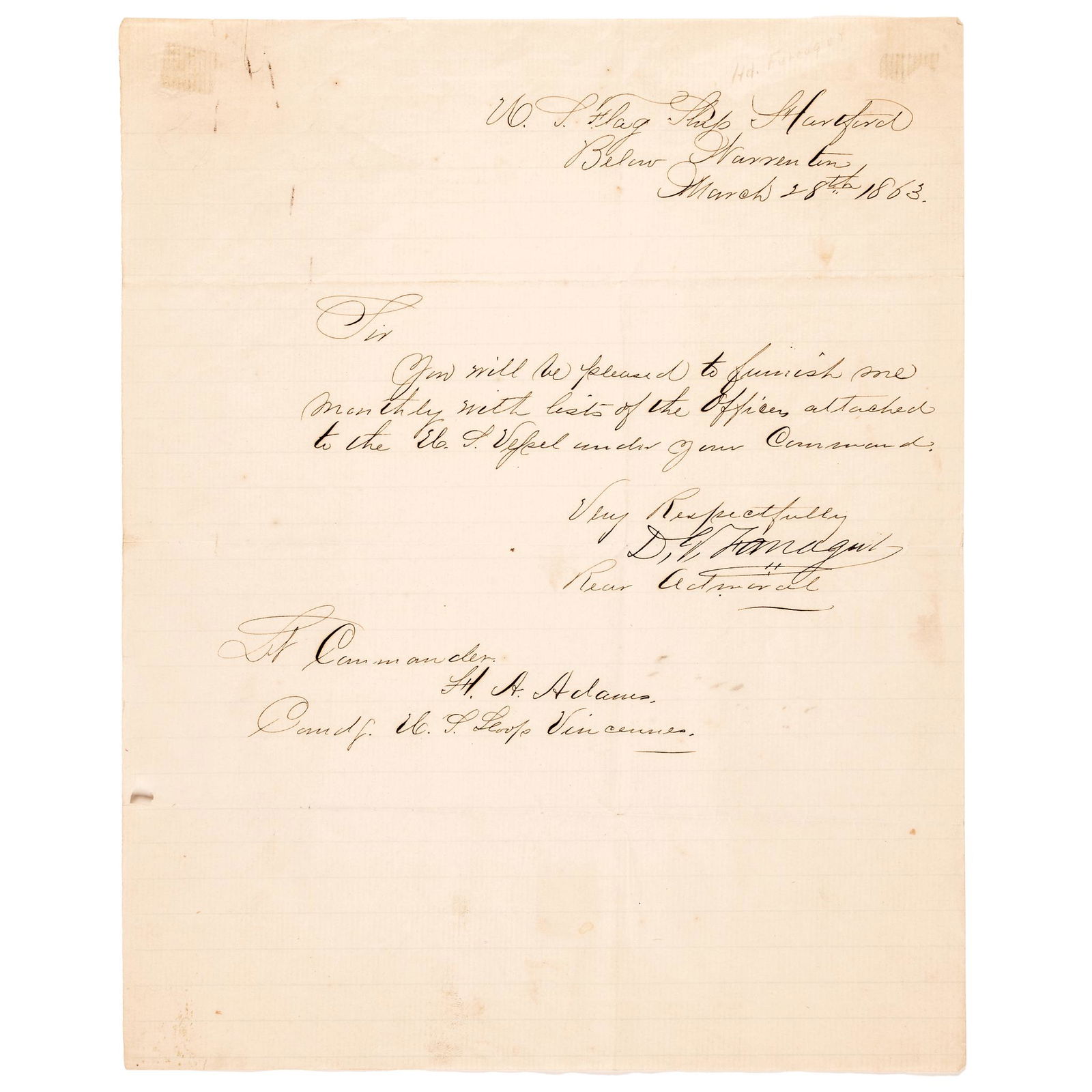 DAVID G. FARRAGUT, REAR ADMIRAL,