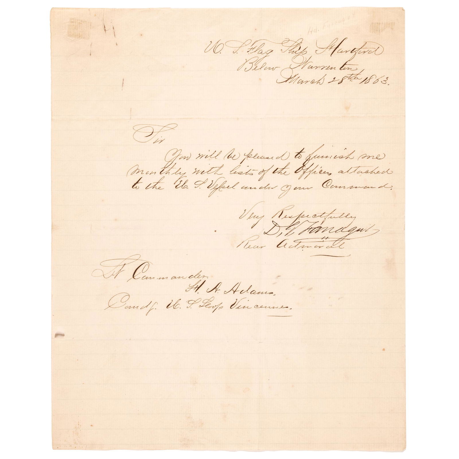 DAVID G. FARRAGUT, REAR ADMIRAL,