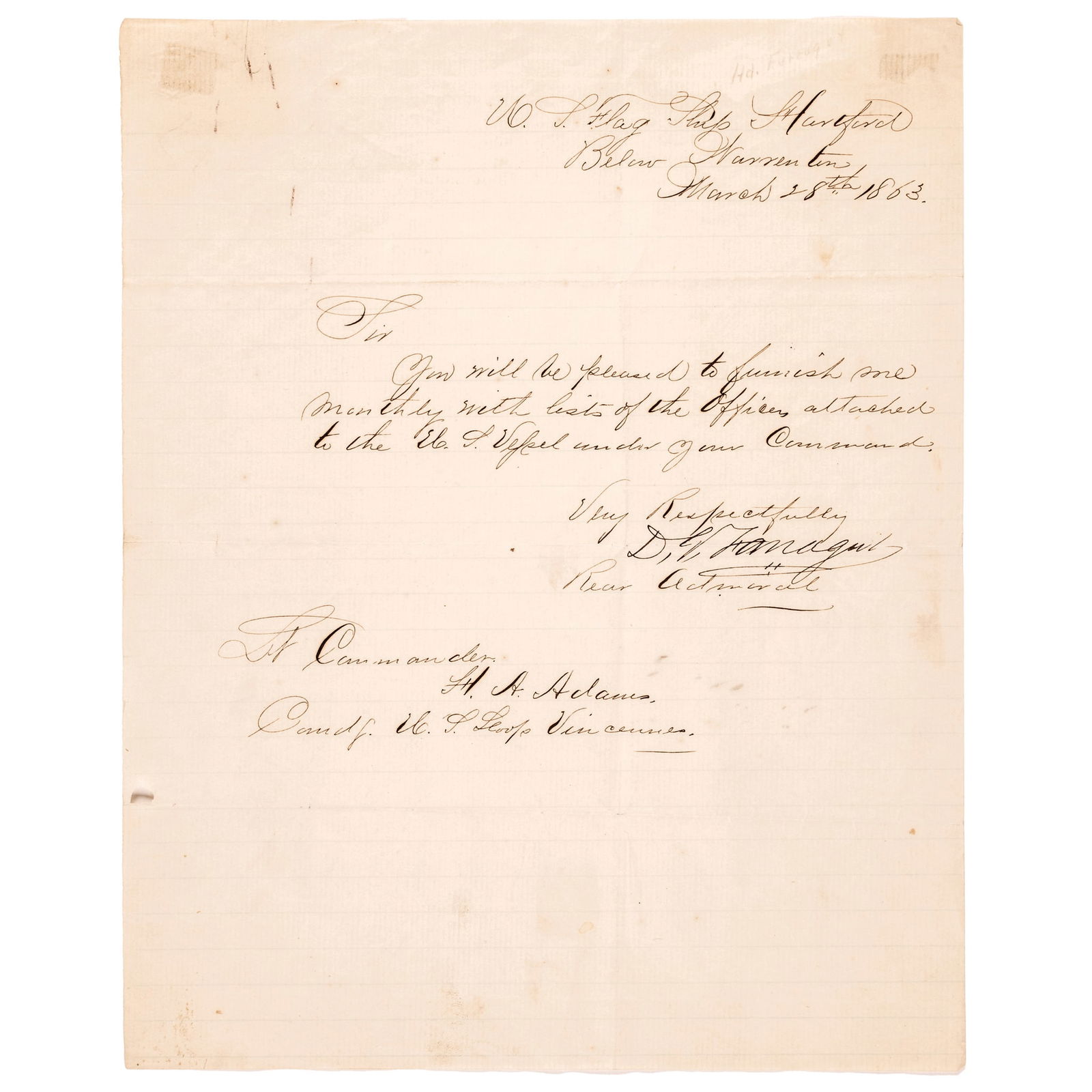 DAVID G. FARRAGUT, REAR ADMIRAL,